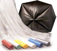 Can liner rolls in several colors beside a black liner